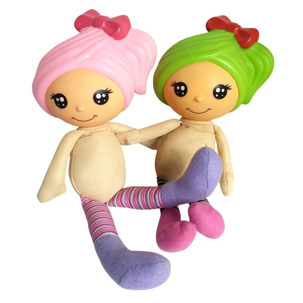 Dizzy Doo Girls Dolls LaLaLoopsy Inspired Pink & Green Hair 2011 Bundle